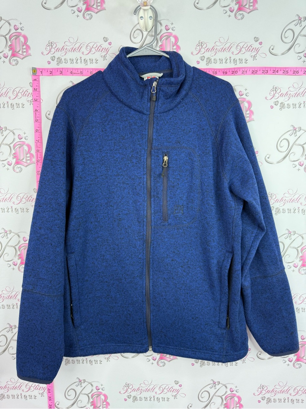 Avalanche sweater Blue Full-Zip Knit Fleece Jacket